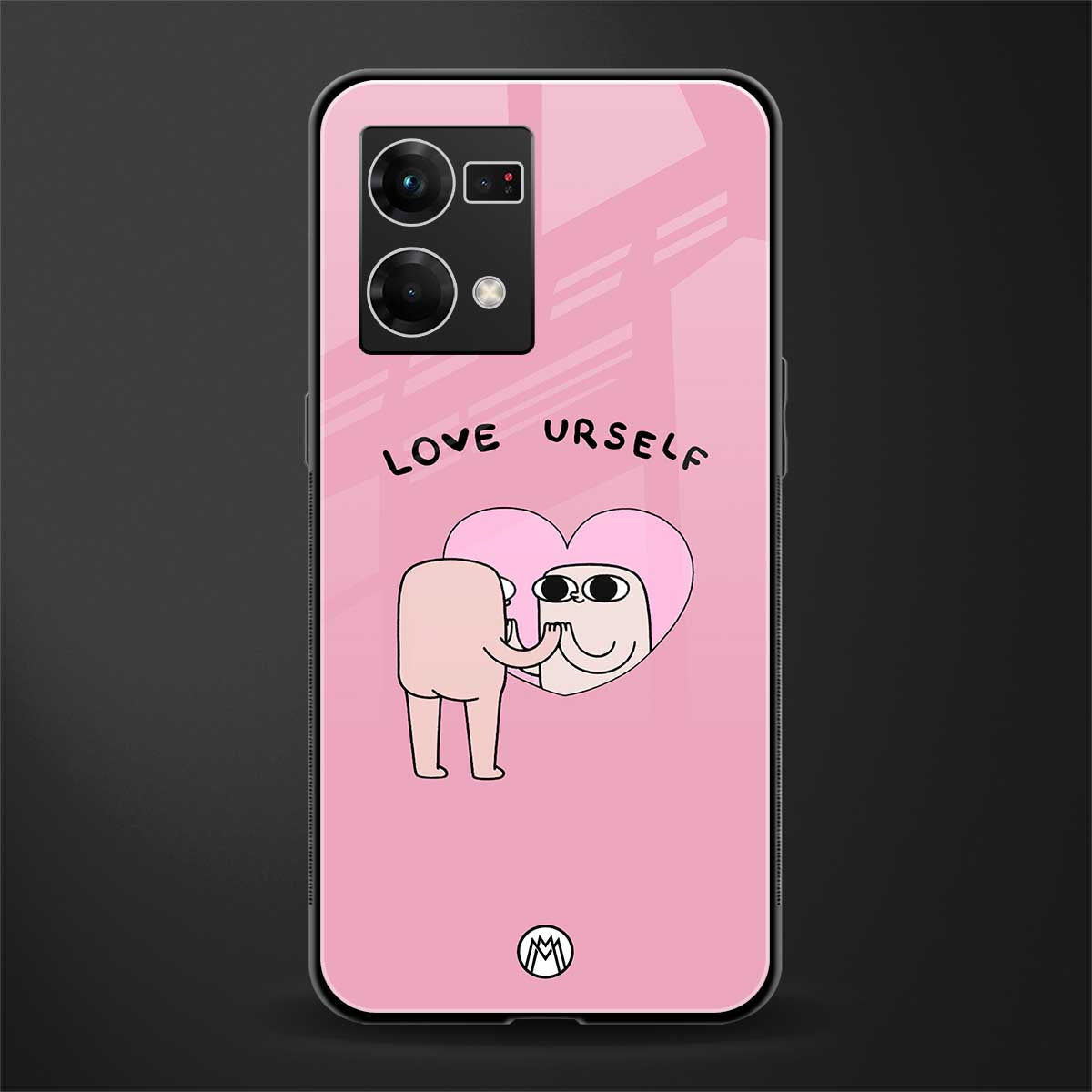 self love back phone cover | glass case for oppo f21 pro 4g