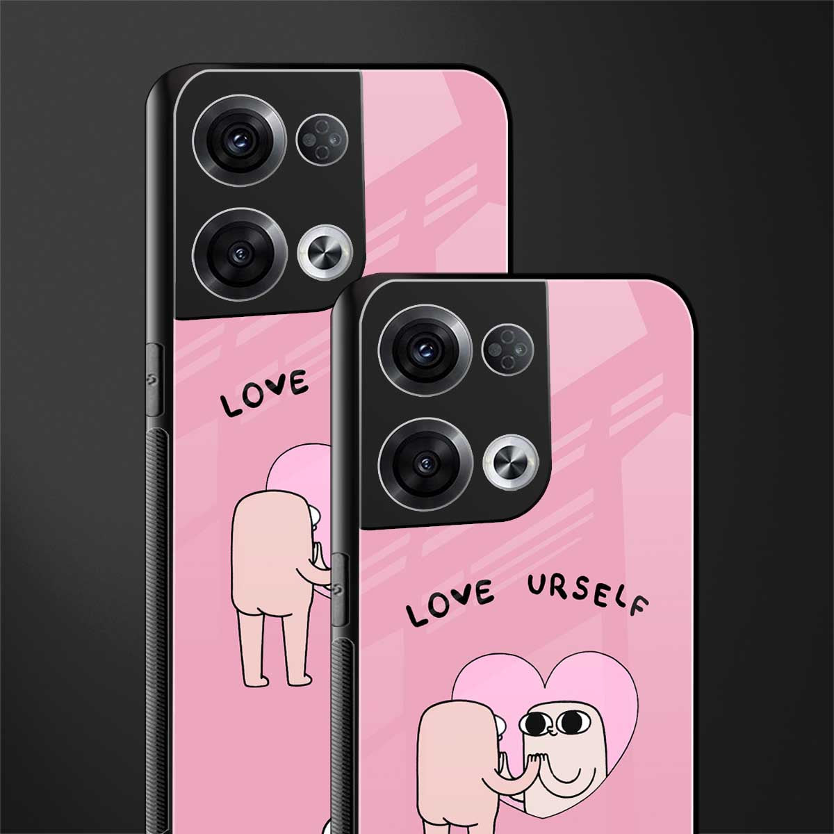 self love back phone cover | glass case for oppo reno 8