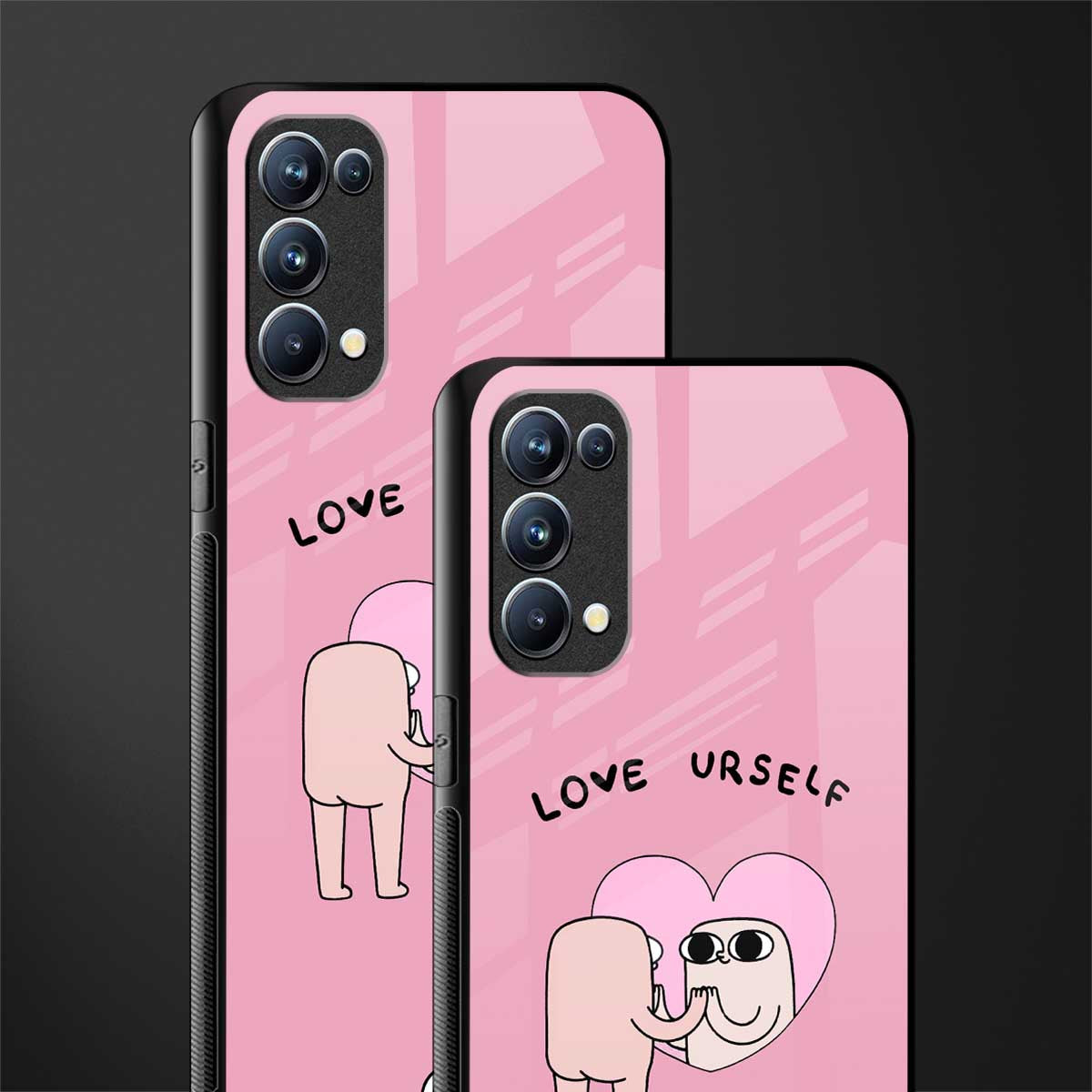 self love back phone cover | glass case for oppo reno 5