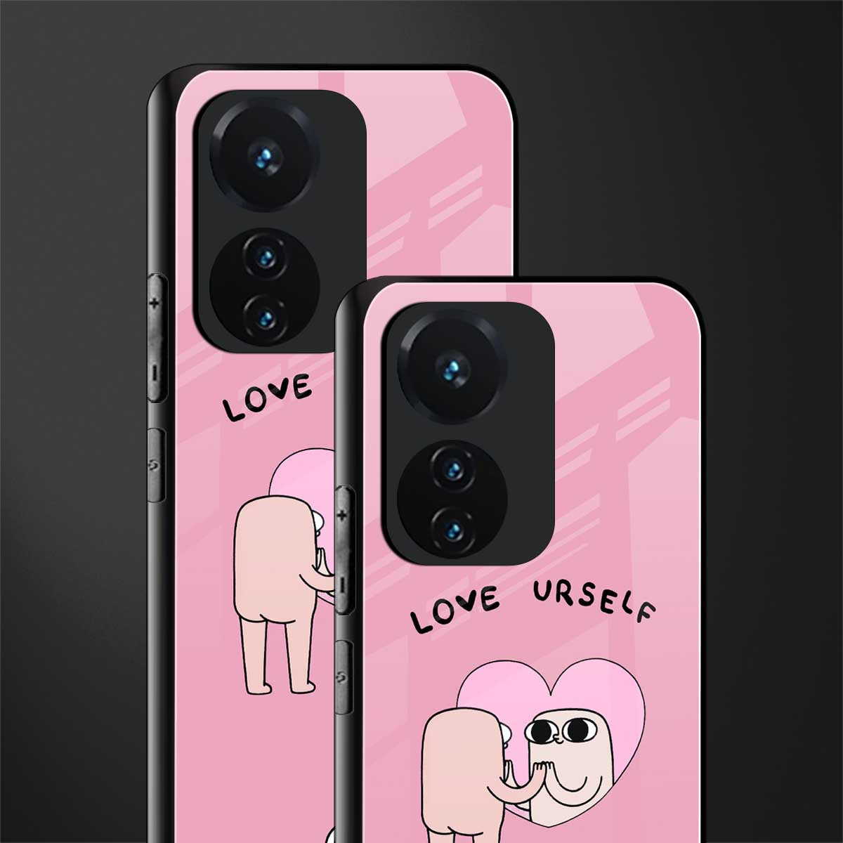 self love back phone cover | glass case for vivo t1 44w 4g
