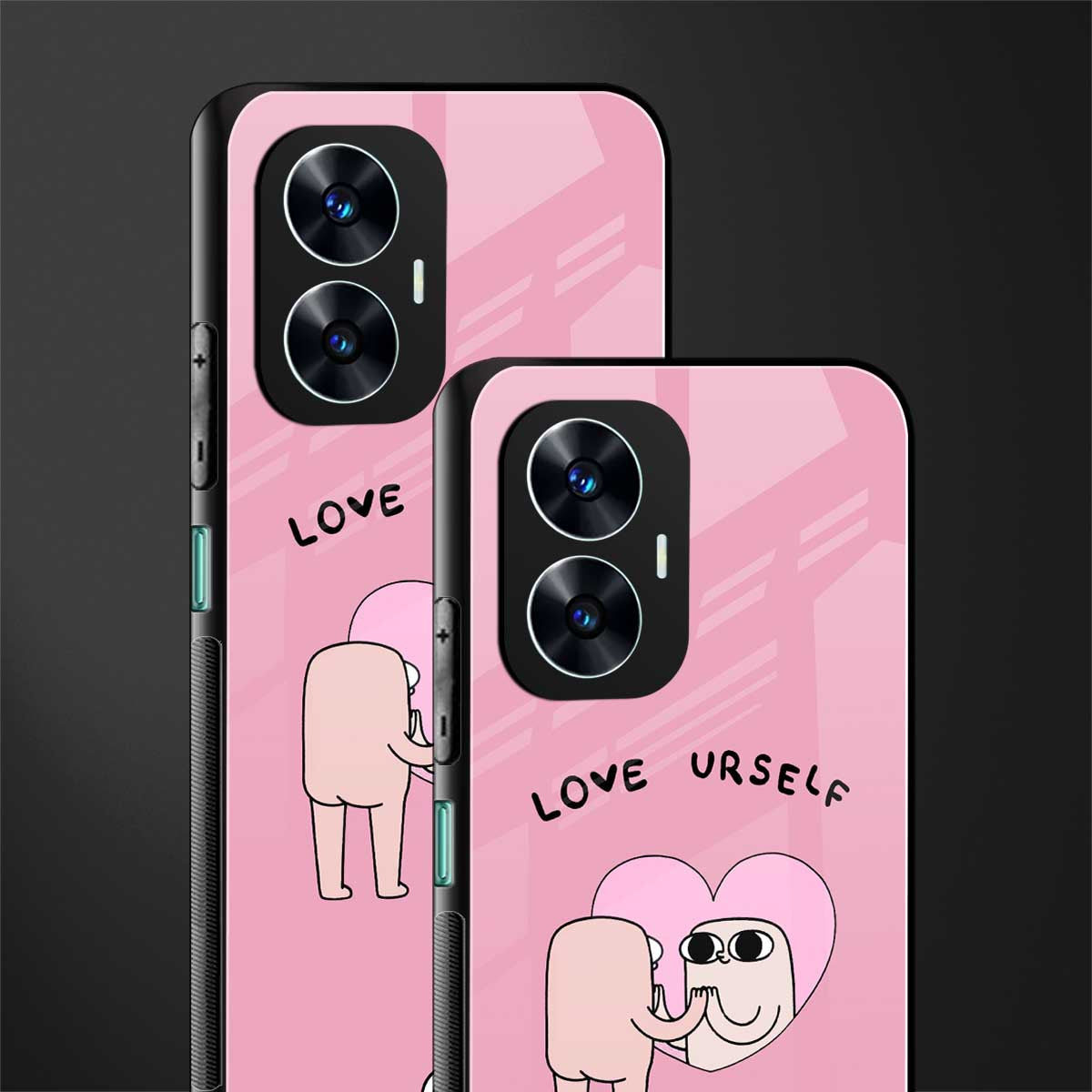 self love back phone cover | glass case for realme c55