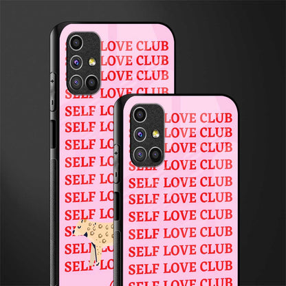 self love club glass case for samsung galaxy m51 image-2