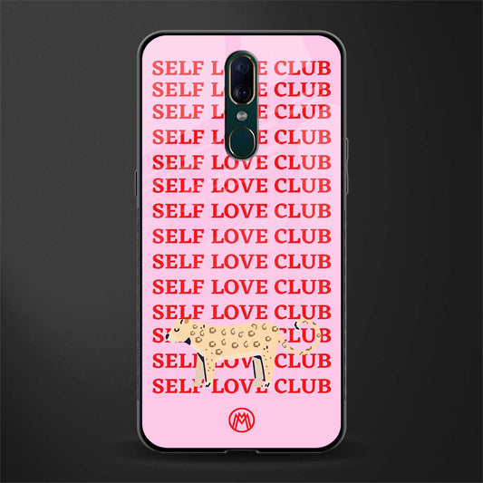 self love club glass case for oppo a9 image