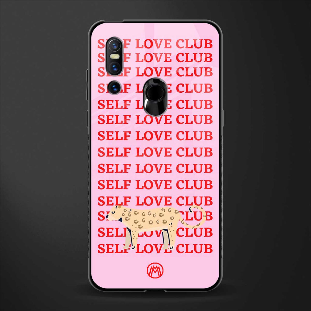 self love club glass case for vivo v15 image