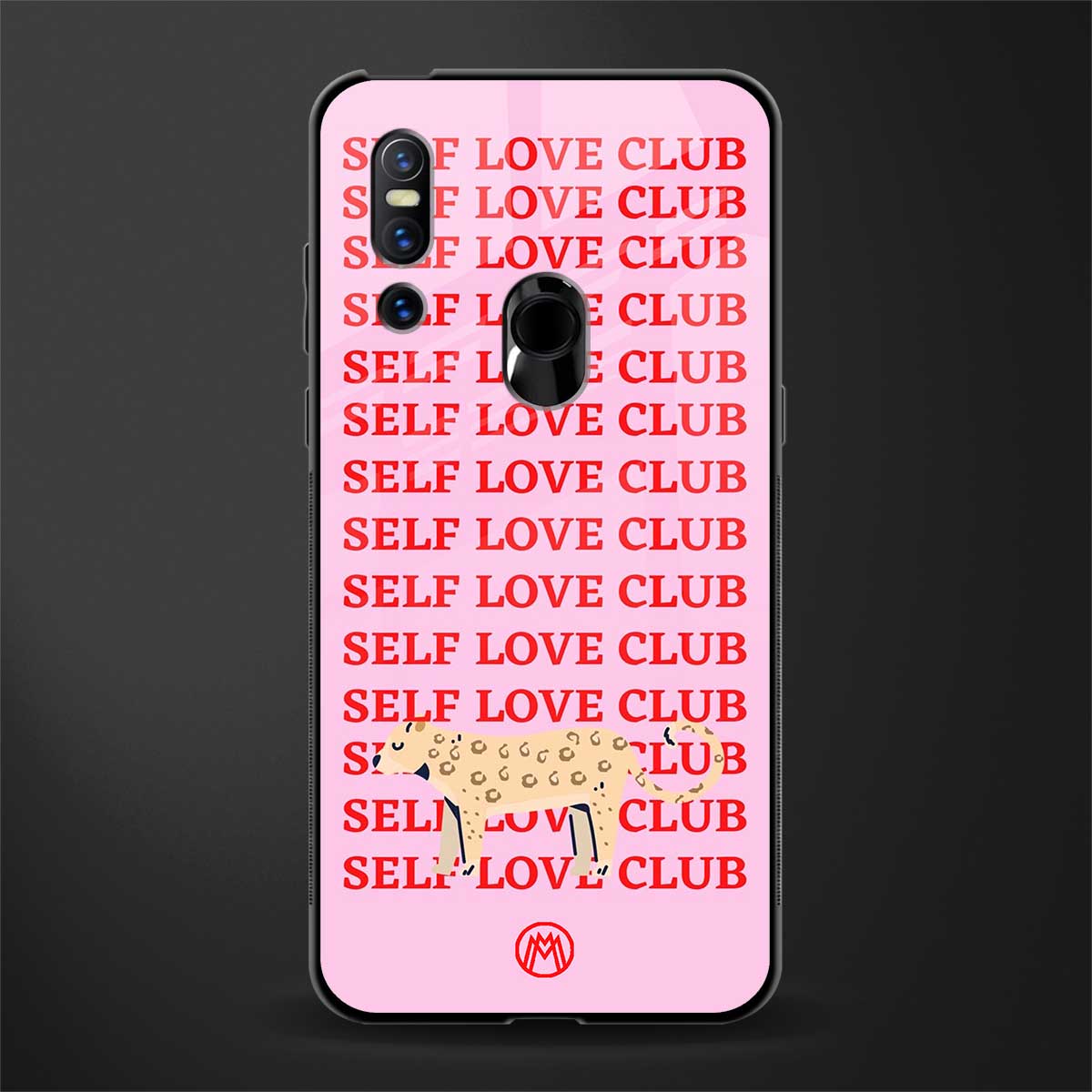 self love club glass case for vivo v15 image