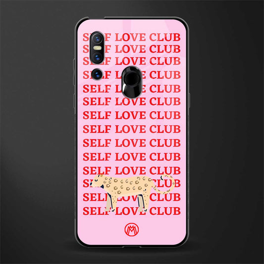 self love club glass case for vivo v15 image