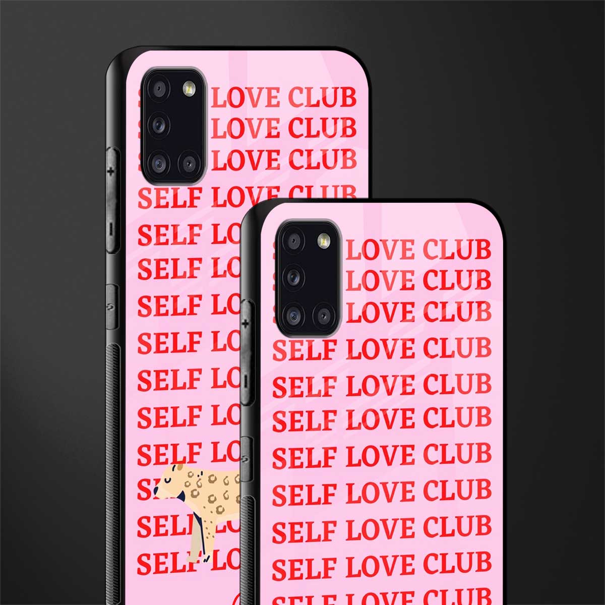 self love club glass case for samsung galaxy a31 image-2