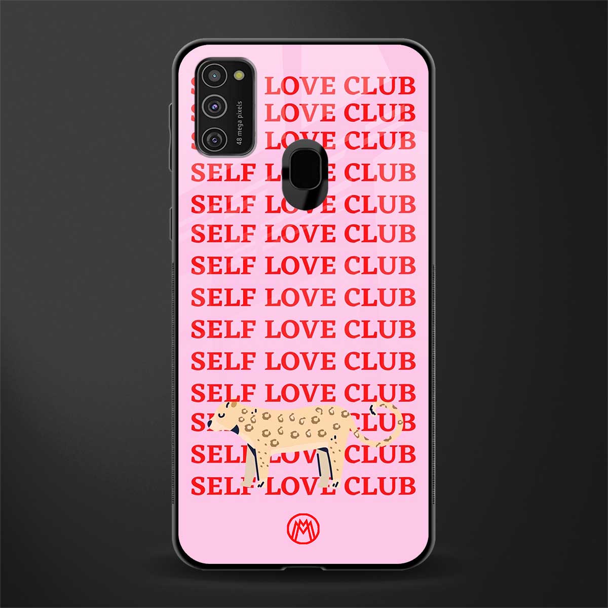 self love club glass case for samsung galaxy m21 image