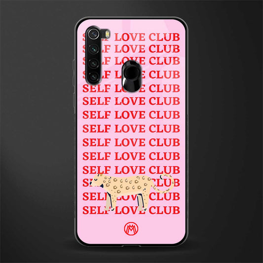 self love club glass case for redmi note 8 image