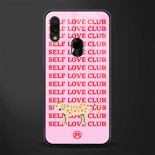 self love club glass case for redmi 7redmi y3 image