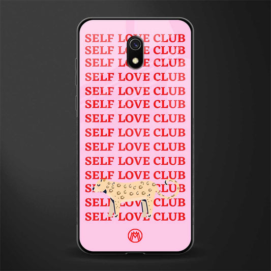 self love club glass case for redmi 8a image