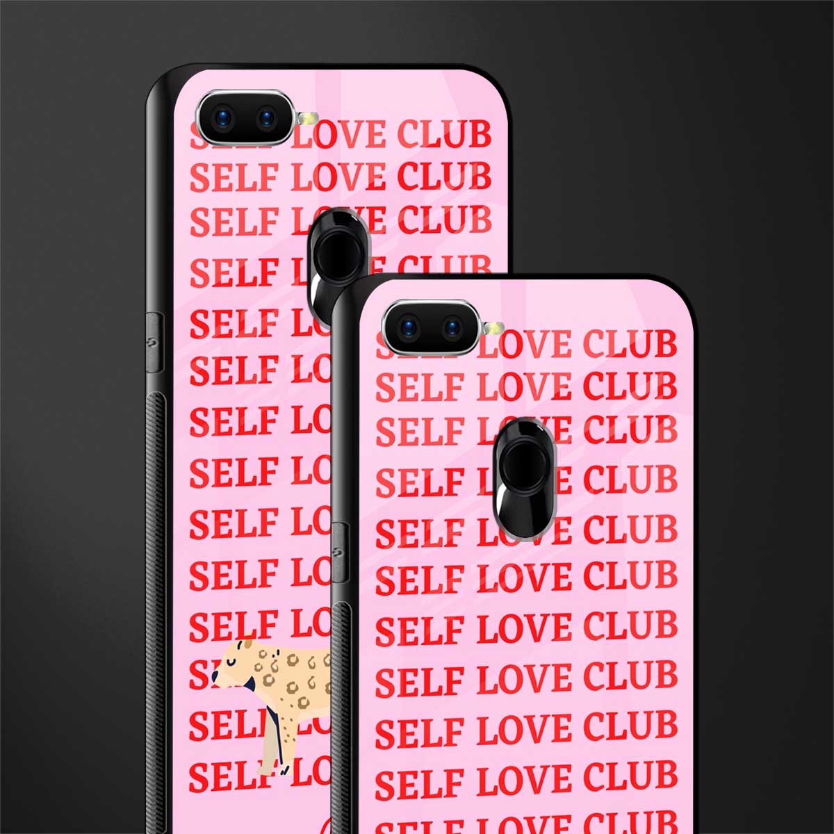self love club glass case for oppo a7 image-2