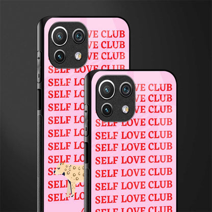self love club glass case for mi 11 lite image-2