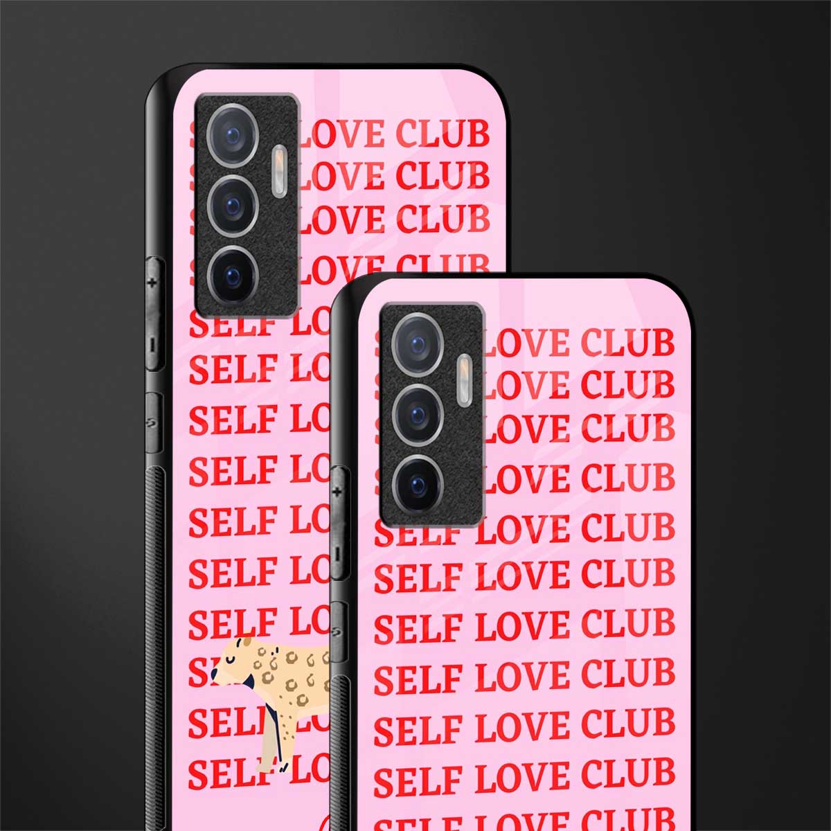 self love club glass case for vivo v23e image-2