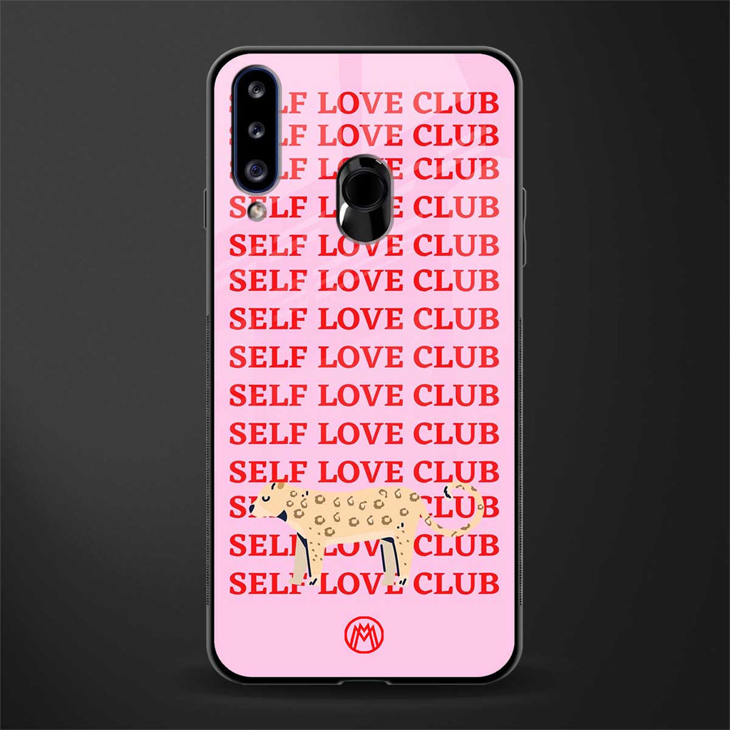 self love club glass case for samsung galaxy a20s image