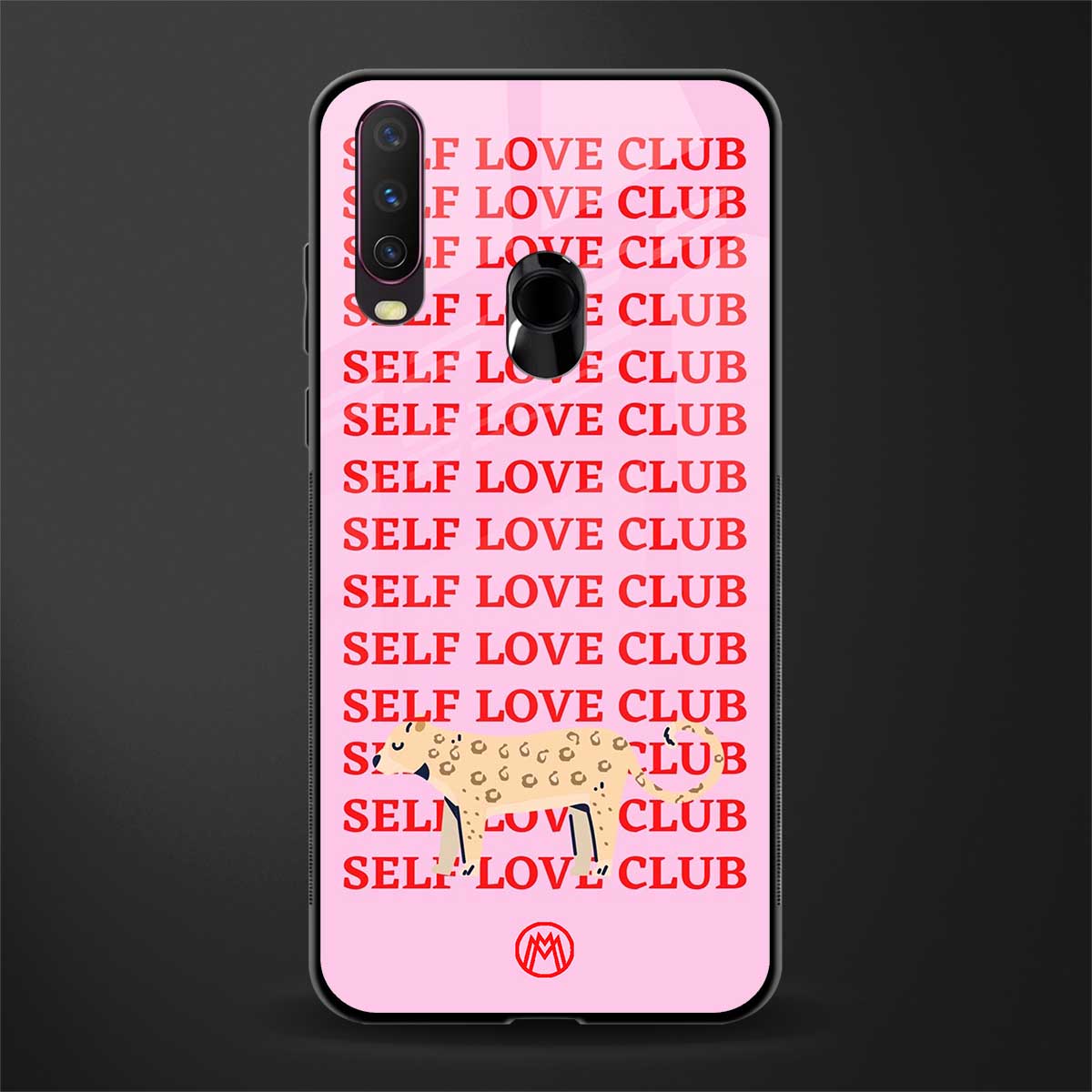 self love club glass case for vivo y17 image