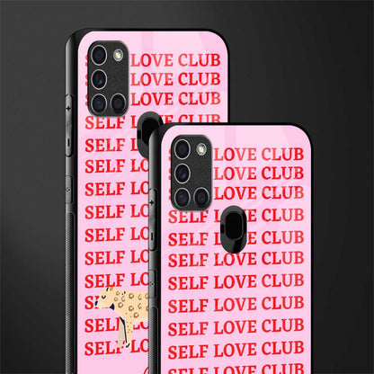 self love club glass case for samsung galaxy a21s image-2