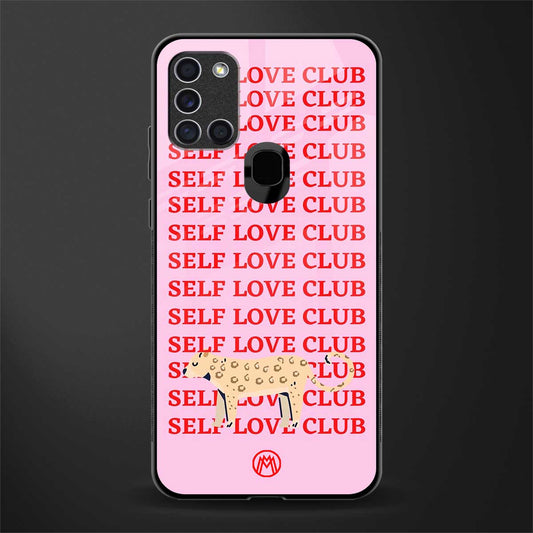 self love club glass case for samsung galaxy a21s image