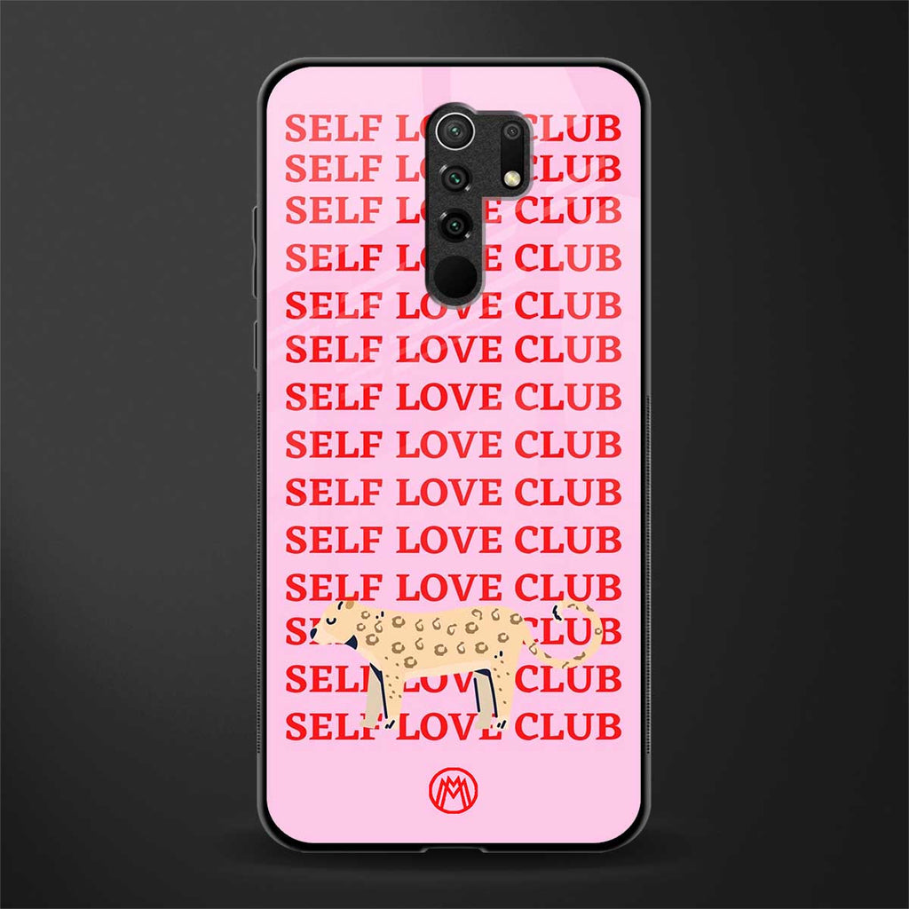 self love club glass case for redmi 9 prime image