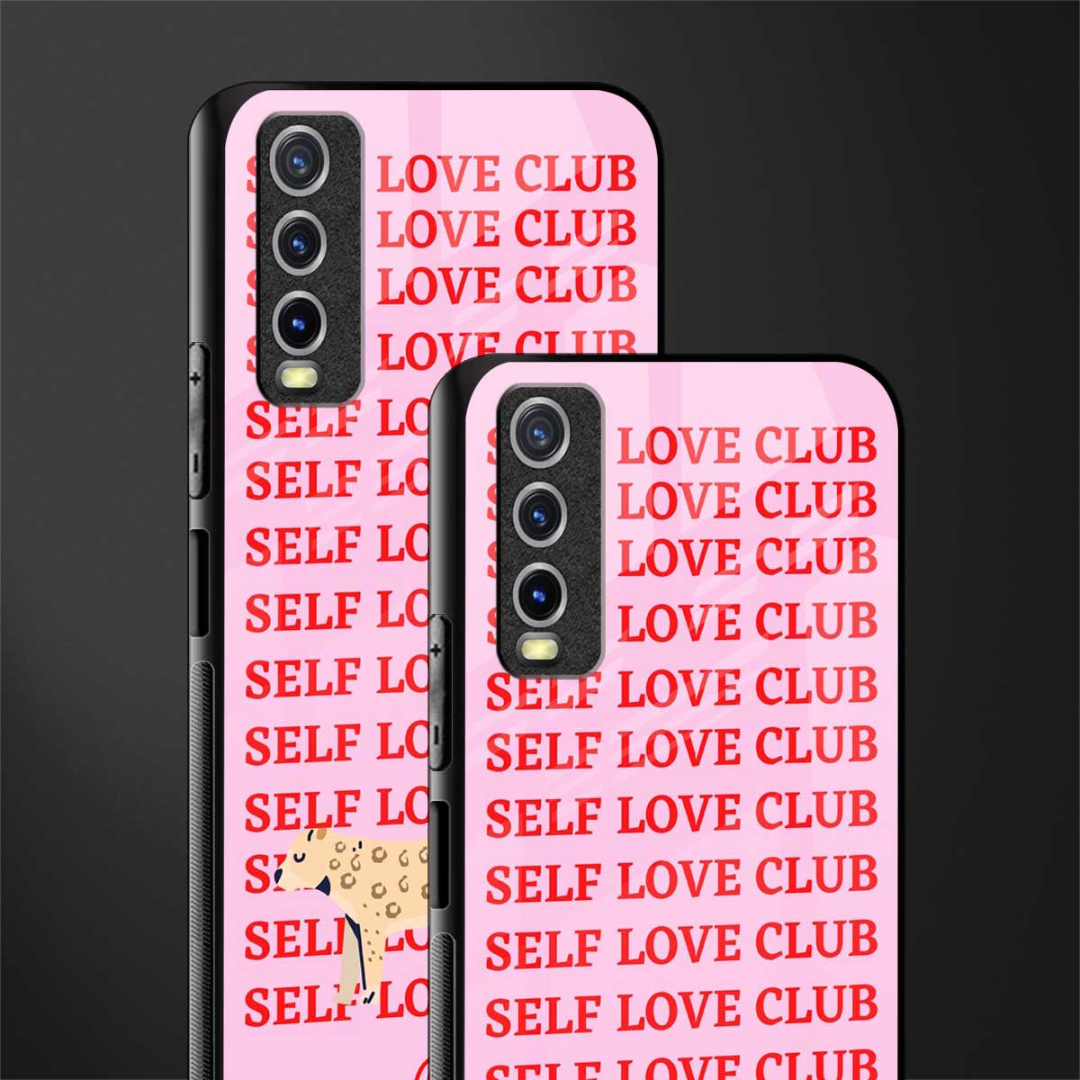 self love club glass case for vivo y12s image-2