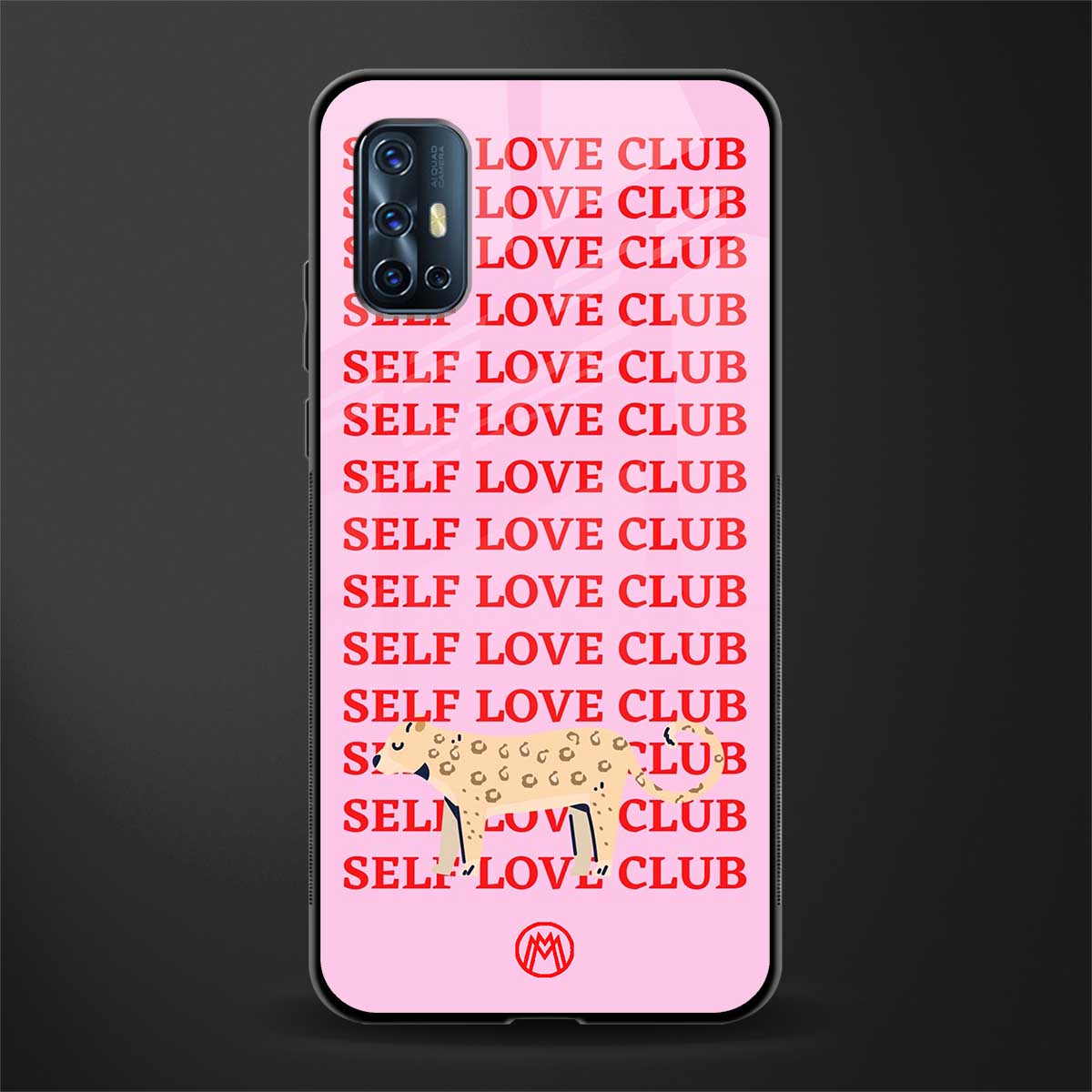 self love club glass case for vivo v17 image