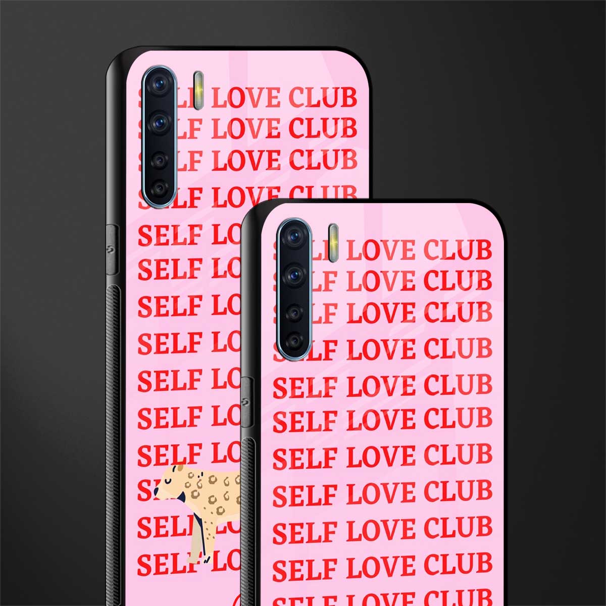 self love club glass case for oppo f15 image-2