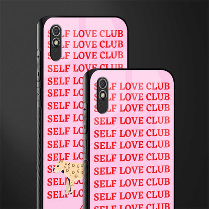 self love club glass case for redmi 9a image-2