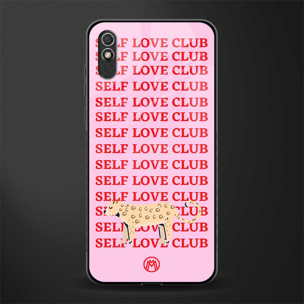 self love club glass case for redmi 9a image