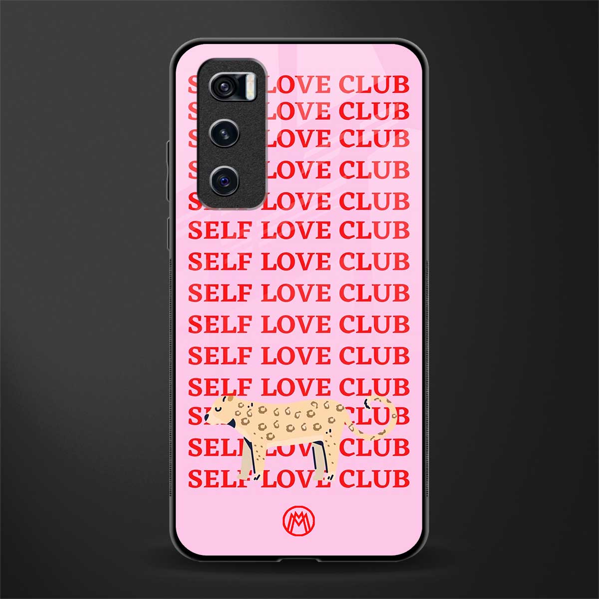 self love club glass case for vivo v20 se image