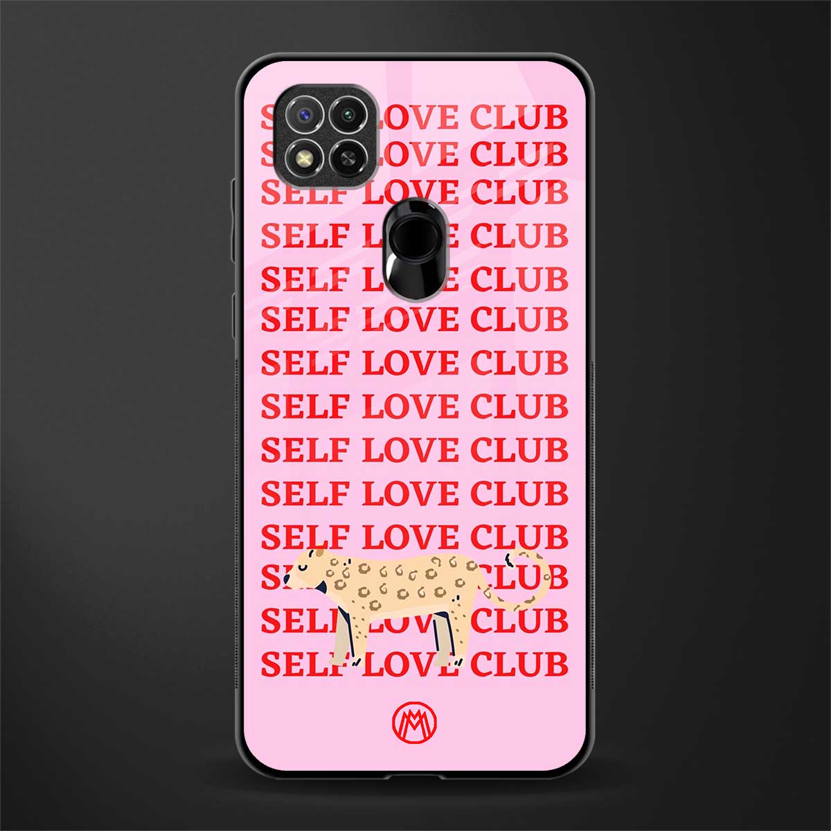self love club glass case for redmi 9 image