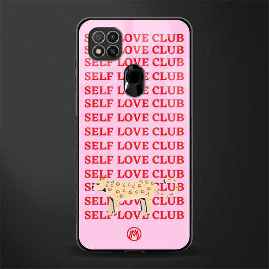 self love club glass case for redmi 9c image