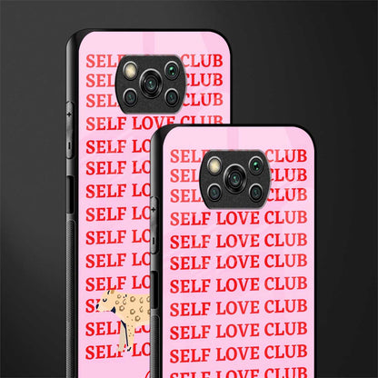 self love club glass case for poco x3 image-2