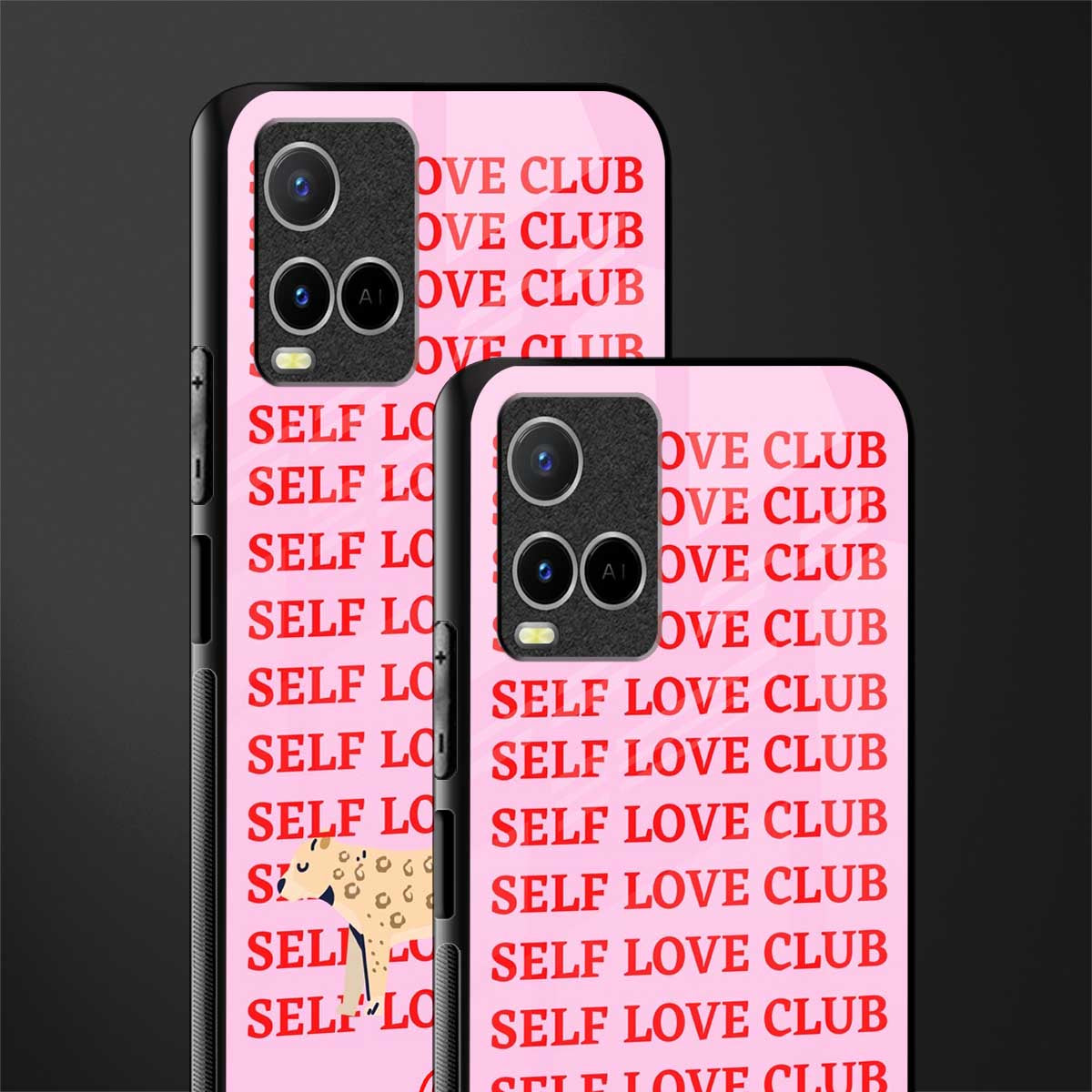 self love club glass case for vivo y21a image-2