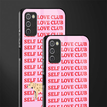 self love club glass case for samsung galaxy a03s image-2