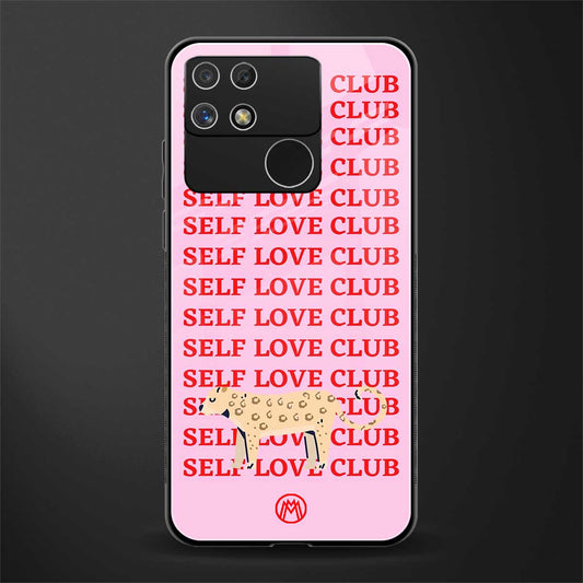 self love club back phone cover | glass case for realme narzo 50a