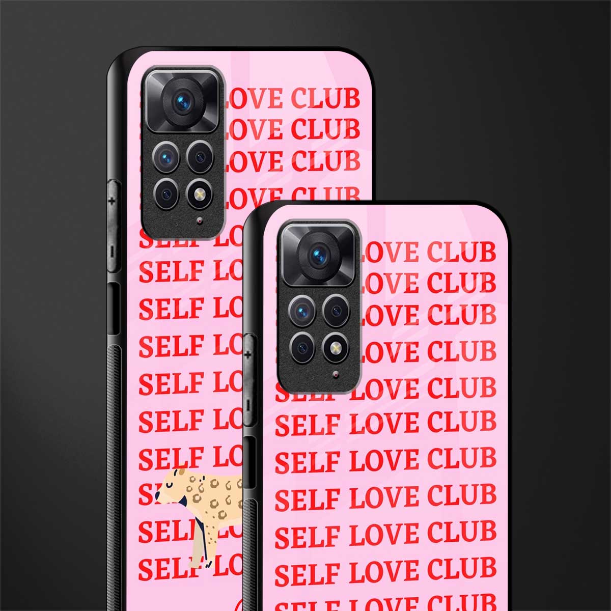 self love club back phone cover | glass case for redmi note 11 pro plus 4g/5g