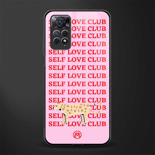 self love club back phone cover | glass case for redmi note 11 pro plus 4g/5g