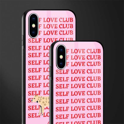 self love club glass case for iphone xs image-2