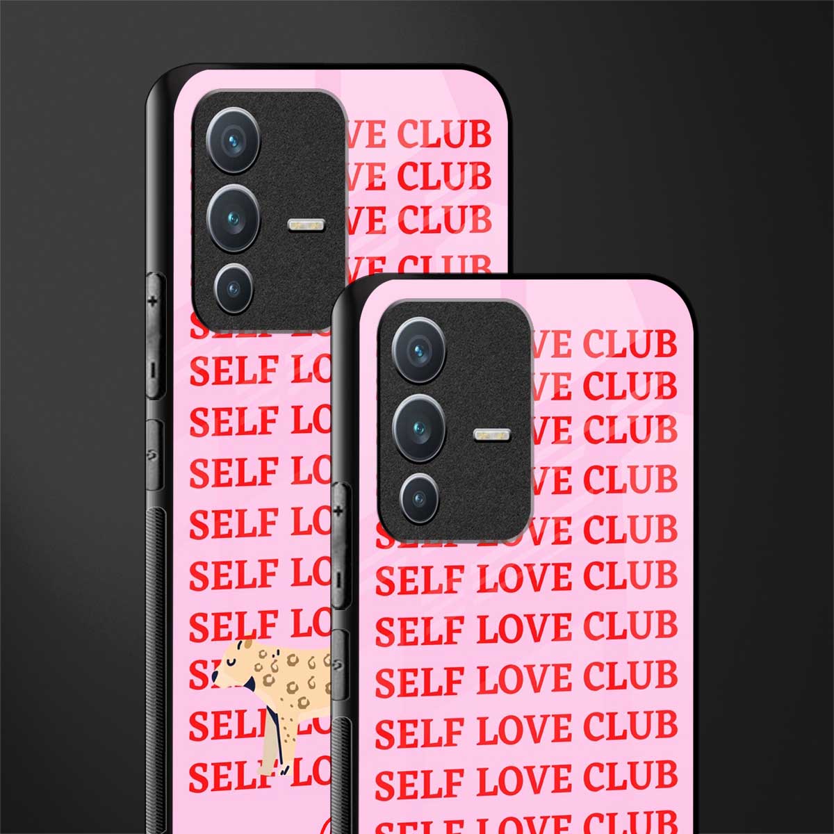 self love club glass case for vivo v23 5g image-2