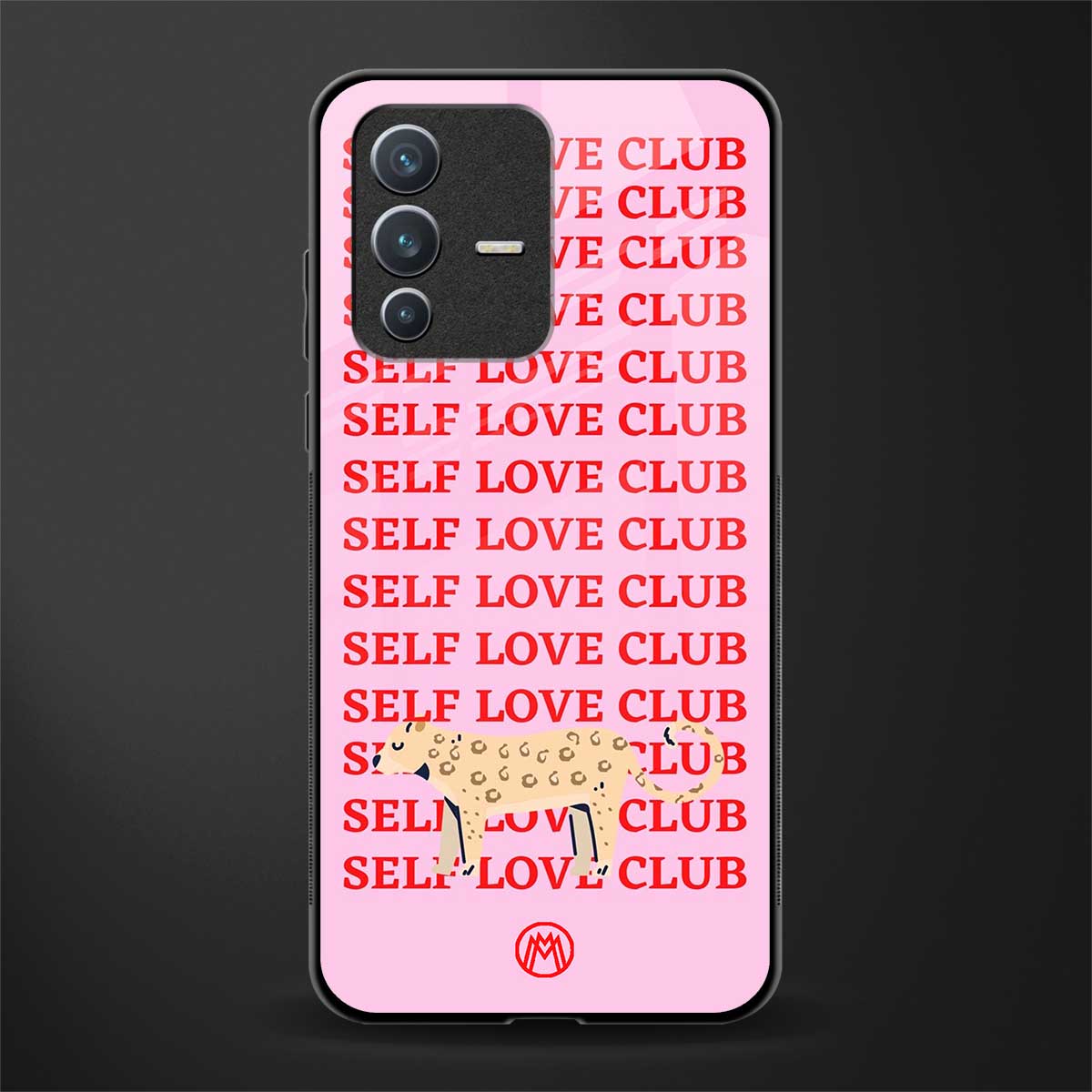 self love club glass case for vivo v23 5g image