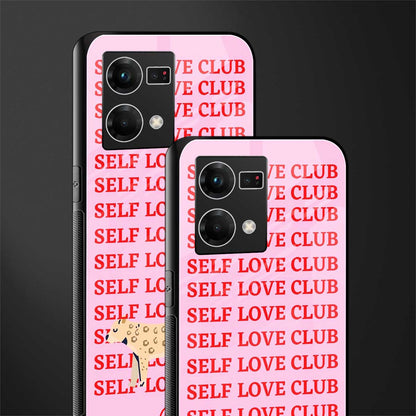 self love club back phone cover | glass case for oppo f21 pro 4g