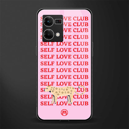 self love club back phone cover | glass case for oppo f21 pro 4g
