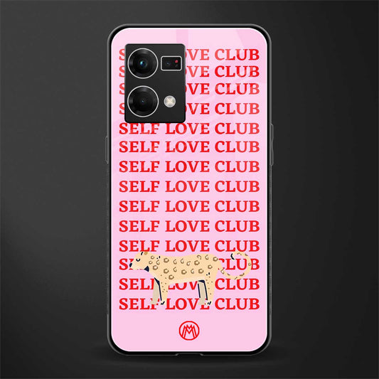self love club back phone cover | glass case for oppo f21 pro 4g