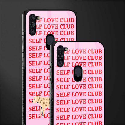 self love club glass case for samsung a11 image-2