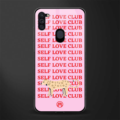 self love club glass case for samsung galaxy m11 image