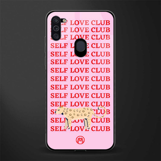 self love club glass case for samsung a11 image