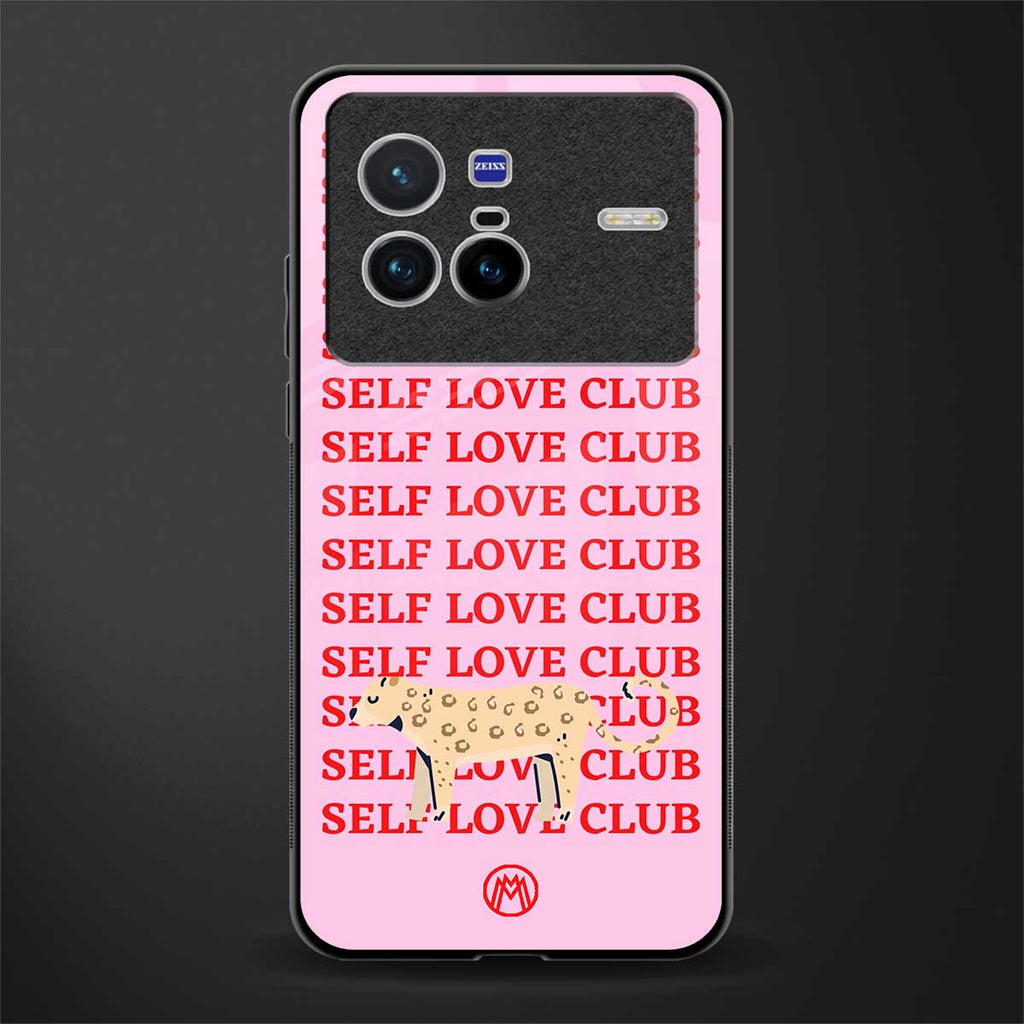 self love club glass case for vivo x80 image