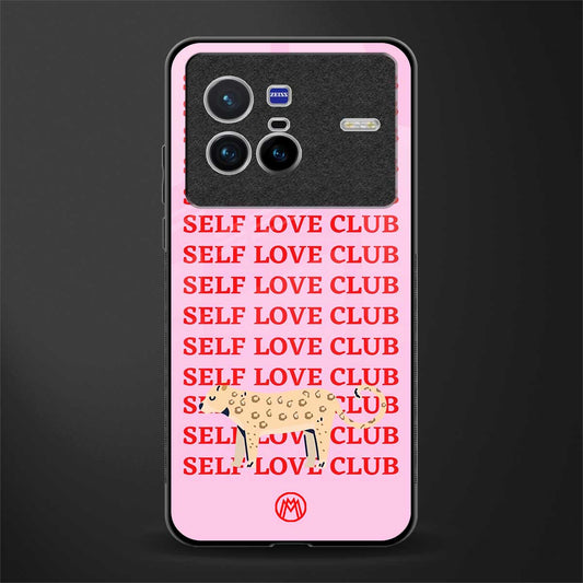 self love club glass case for vivo x80 image