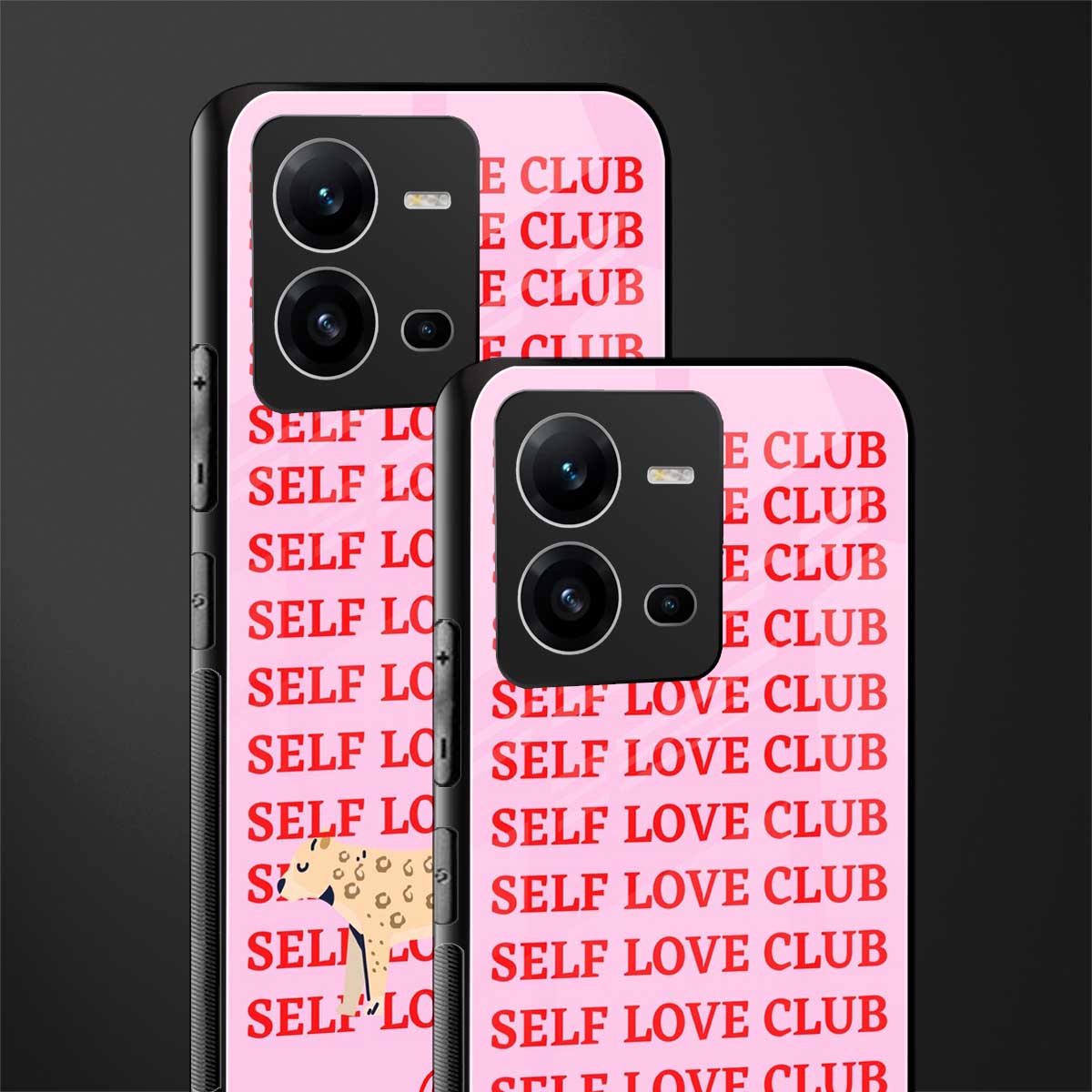 self love club back phone cover | glass case for vivo v25-5g