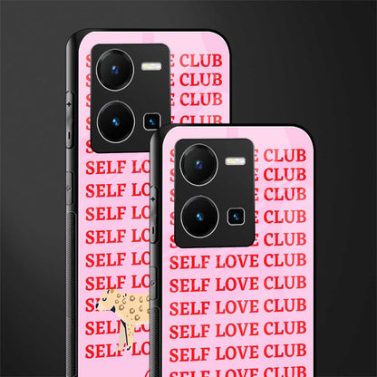 self love club back phone cover | glass case for vivo y35 4g